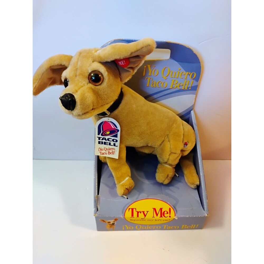 Taco Bell Yo Quiero Taco Bell Chihuahua Plush In Display Box 1998 Purple WORKING